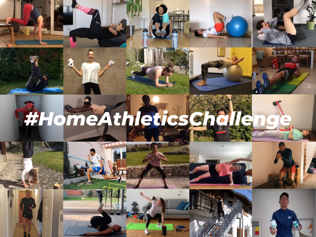Collage aller Athleten bei der HomeAthleticsChallenge