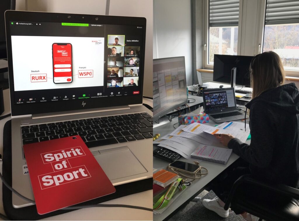 Zwei Bilder der virtuellen Trainermodule (Photo: Swiss Athletics)