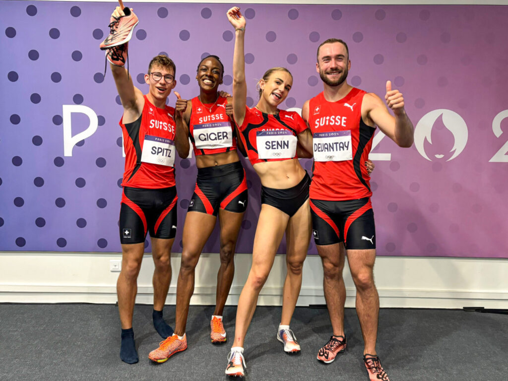 Lionel Spitz, Yasmin Giger, Giulia Senn, Charles Devantay (Photo: Swiss Athletics)