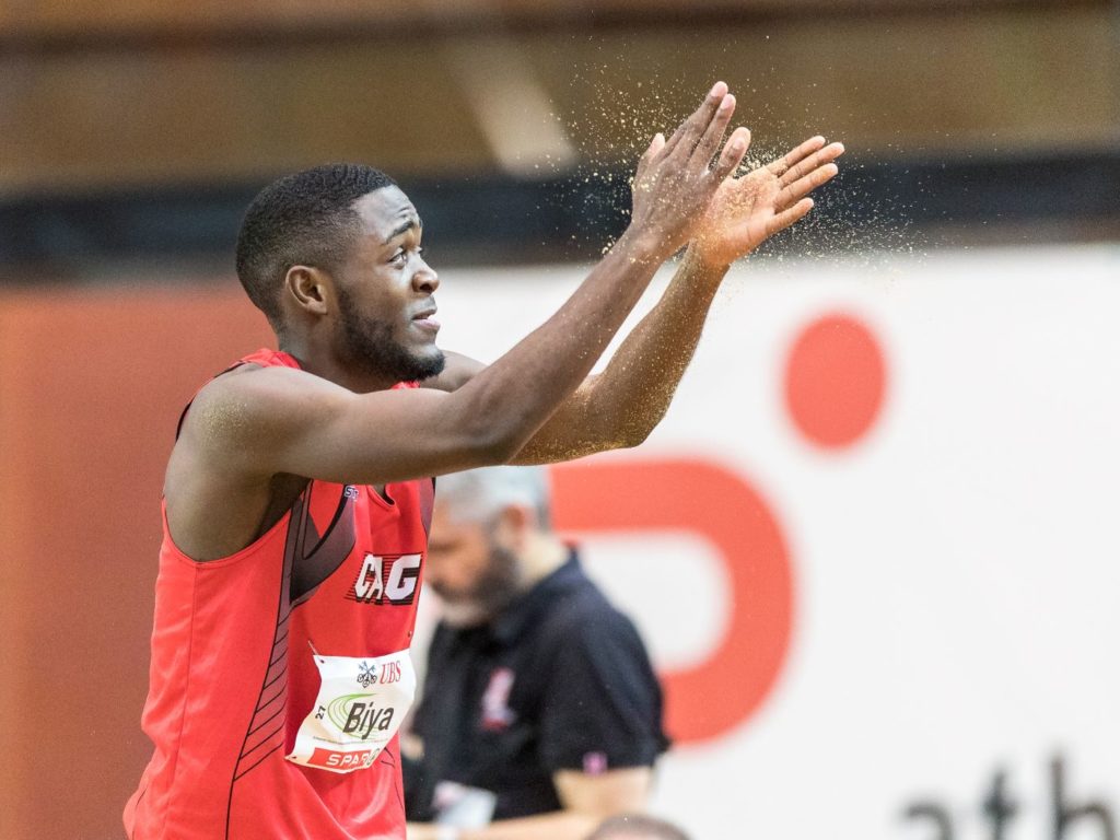 Jarod Biya beim Weitsprung an der Hallen-SM in St. Gallen(Photo: athletix.ch)