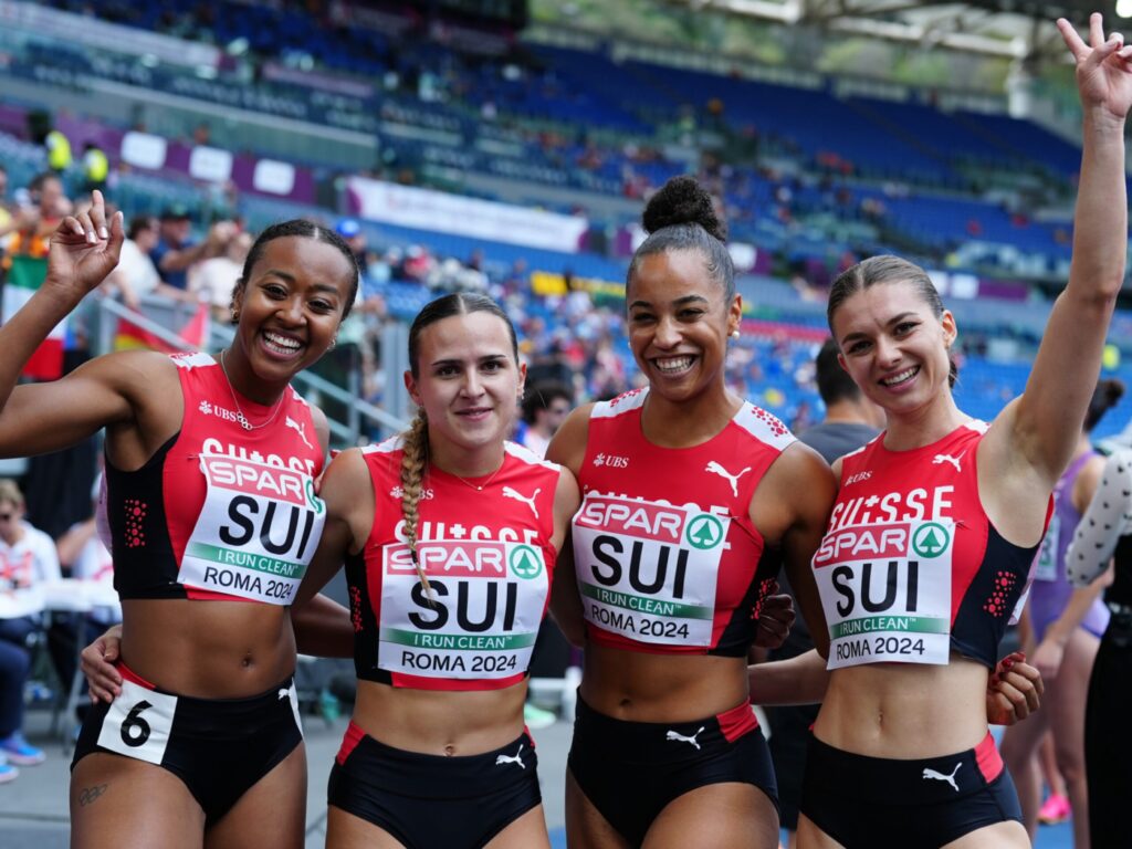 Sarah Atcho-Jaquier, Léonie Pointet, Salomé Kora, Géraldine Frey (Photo: athletix.ch)