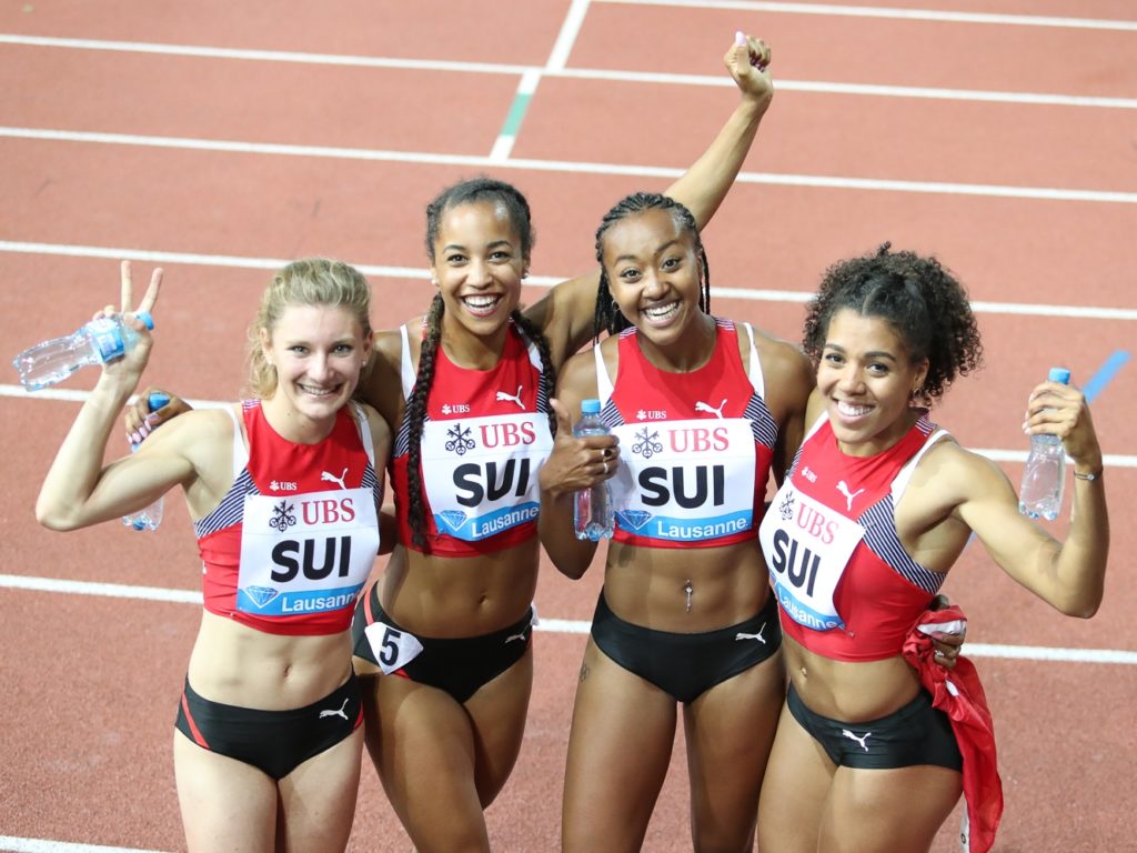 Ajla Del Ponte, Salomé Kora, Sarah Atcho, Mujinga Kambundji (Photo: athletix.ch)