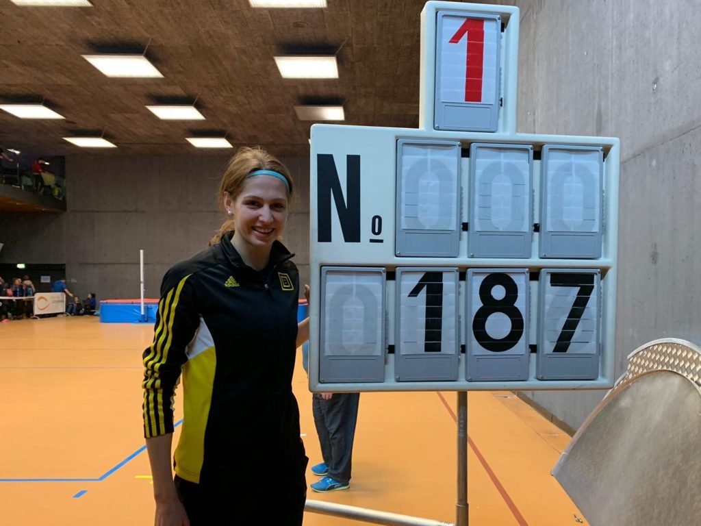 Die Hochspringerin Salome Lang beim Hallenmeeting 2019 in Zürich (Photo: Swiss Athletics)