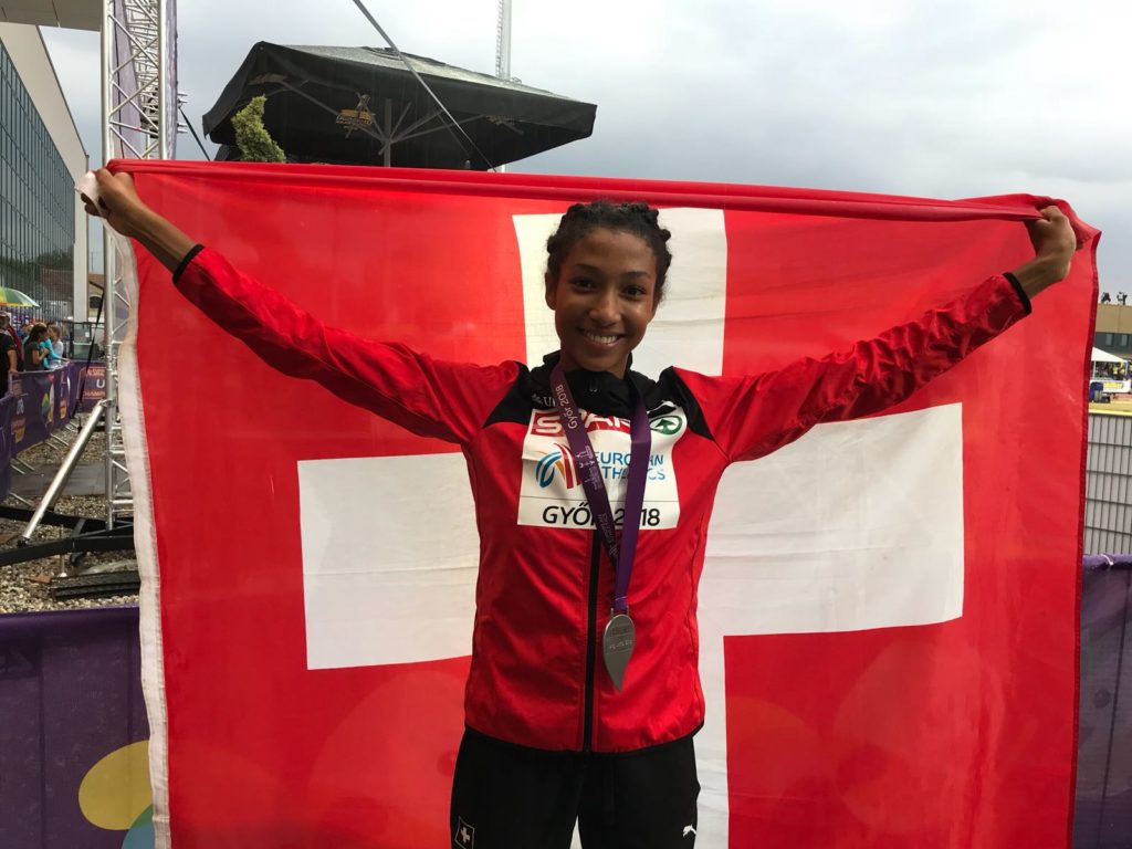 Emma Piffaretti, 2. Platz an der U18-EM 2018 in Györ im Weitsprung (Photo: Swiss Athletics)