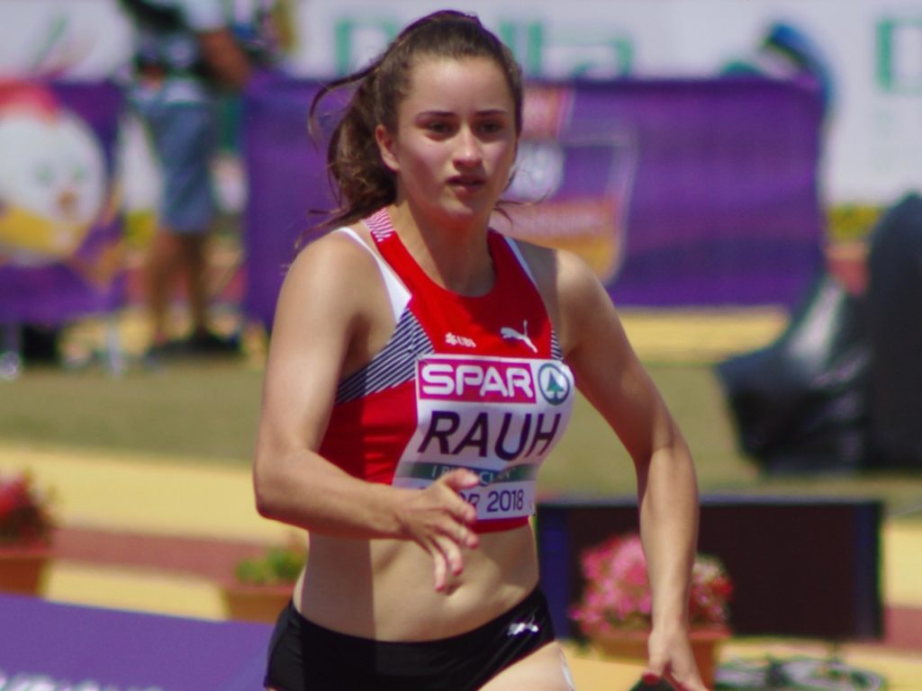 Zora Rauh im Vorlauf über 100 m bei der U18-EM in Györ
