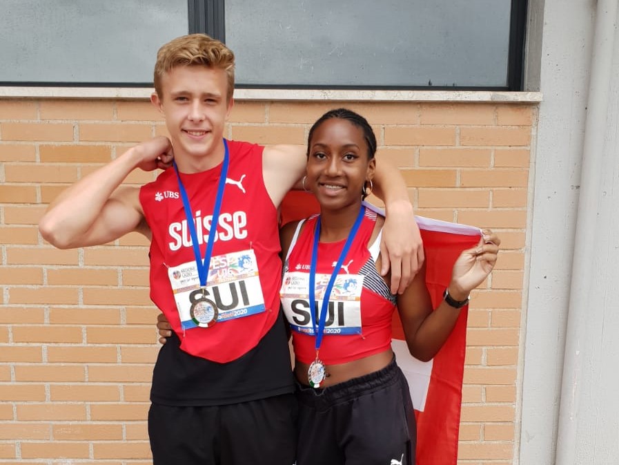 Sebastian Meier, Maëva Tahou beim European U16 Sprint Festival 2018 in Rieti (Photo: Swiss Athletics)