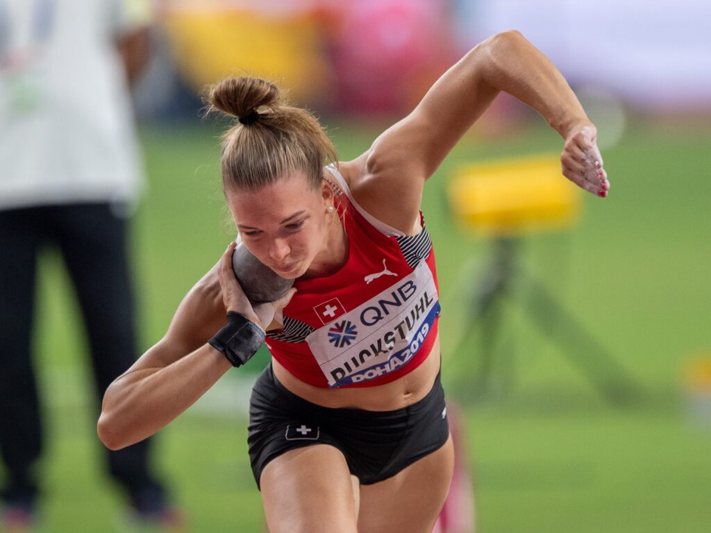 Géraldine Ruckstuhl im Siebenkampf an der WM 2019 in Doha (Photo: athletix.ch)
