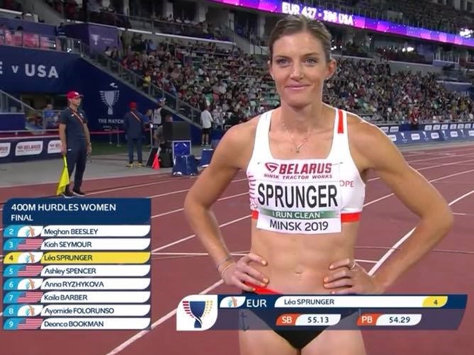 Lea Sprunger (Photo: Screenshot European Athletics)