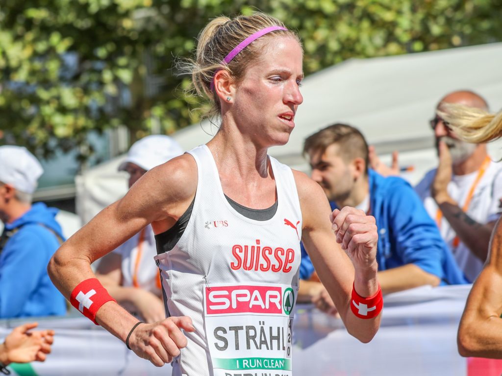 Martina Strähl im Marathon an der EM 2018 in Berlin (Photo: athletix.ch)