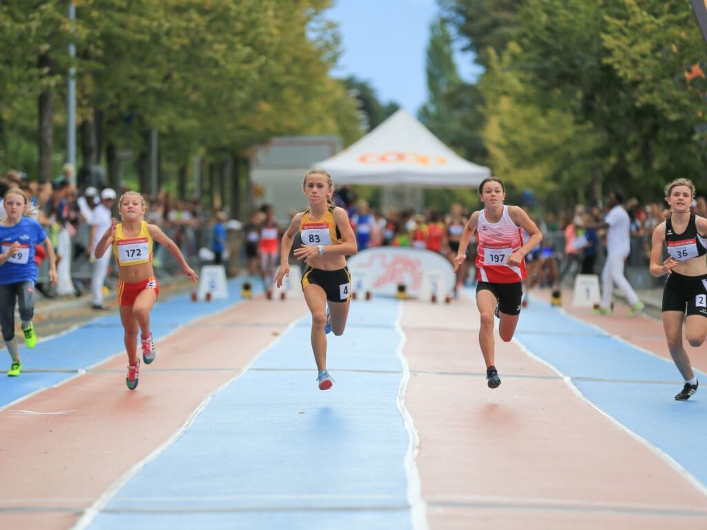 Swiss Athletics Sprint auf der mobilen Bahn in Lausanne